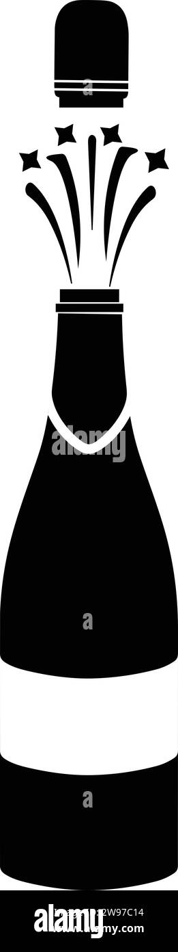 explosion of champagne bottle vector | open Bottle of champagne ...