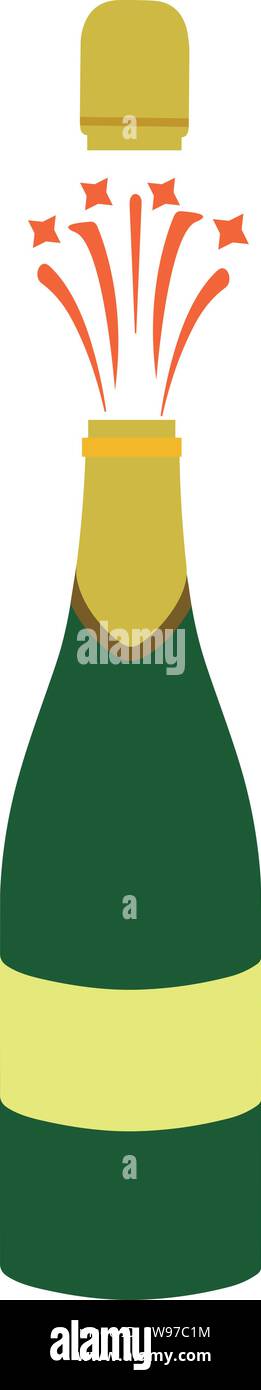 explosion of champagne bottle vector | open Bottle of champagne ...
