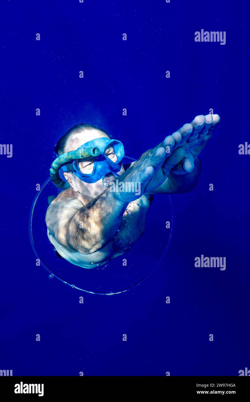 Apnea in the Mayotte lagoon Indian Ocean Stock Photo