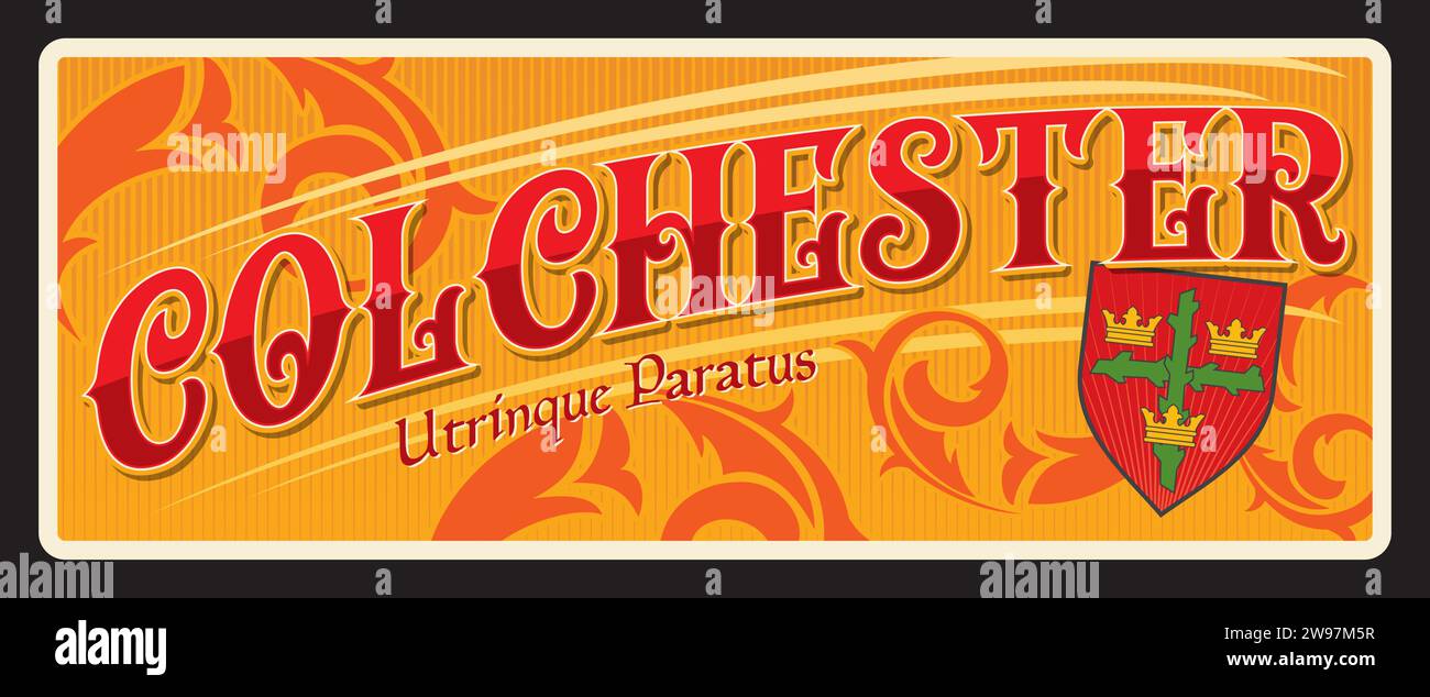 City Colchester in Essex, England, United Kingdom town. Vector travel