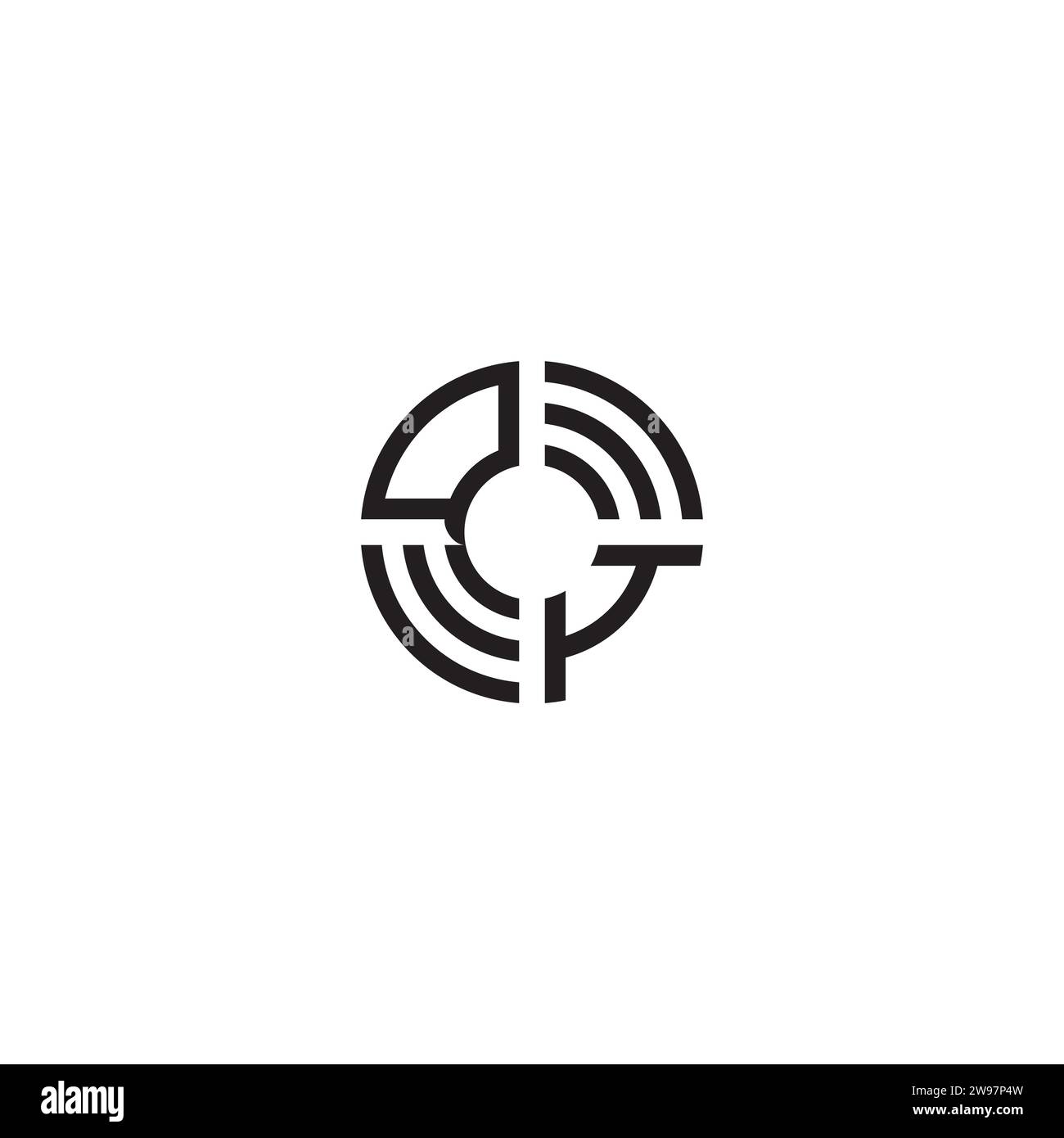 IQ circle initial logo concept in high quality professional design that will print well across any print media Stock Vector