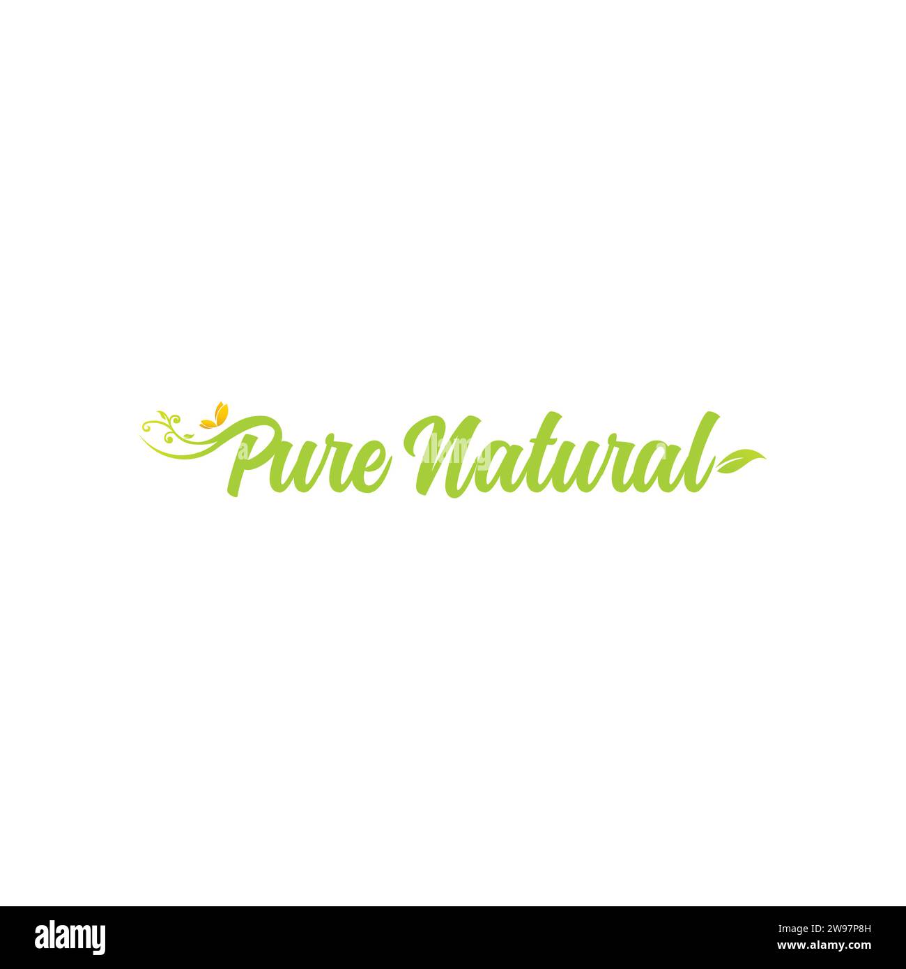 Pure Natural Logo. Organic product vector Stock Vector