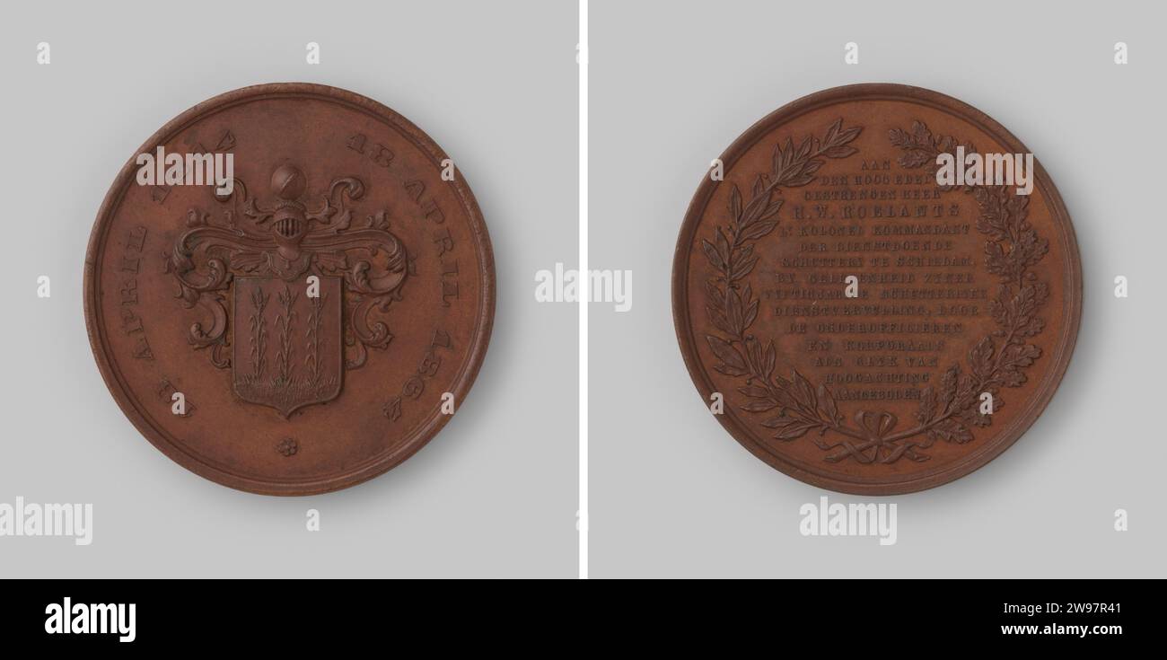 Memorial medal for lieutenant colonel H.W. Roelants, commander of the ...