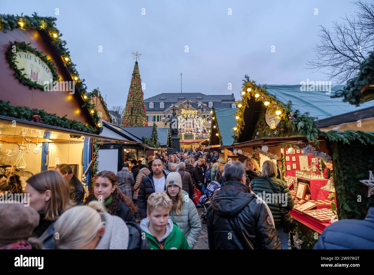 Bonn, Germany - December 16, 2023 : People walking around the ...