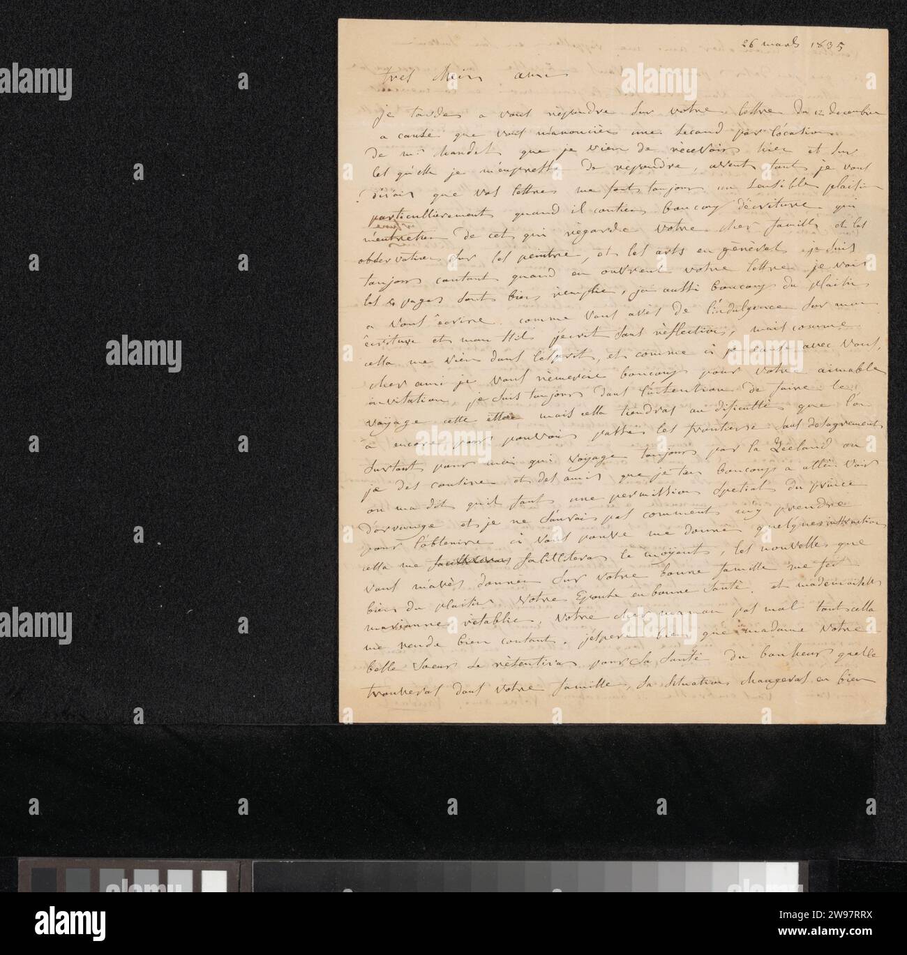 Letter to Jean Baptiste Weenink, Jan Frans van Dael, 1835 letter paper ...