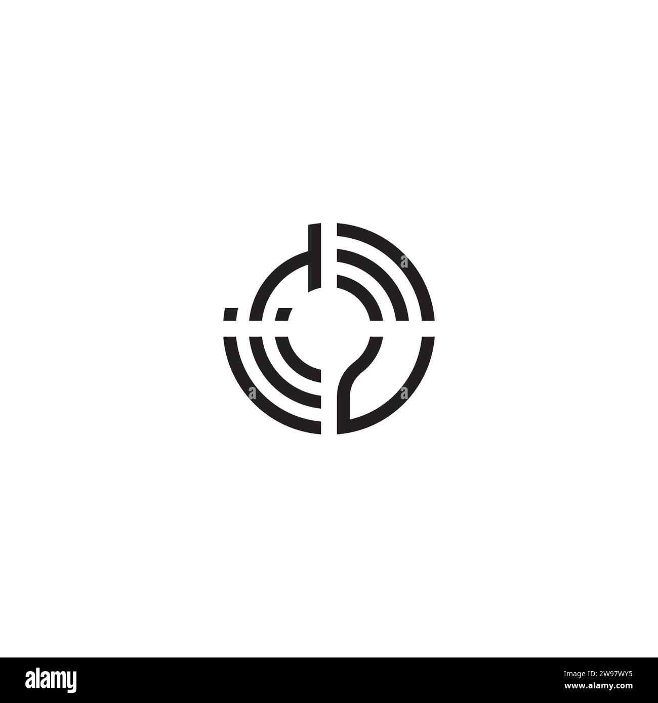 VT circle initial logo concept in high quality professional design that will print well across any print media Stock Vector
