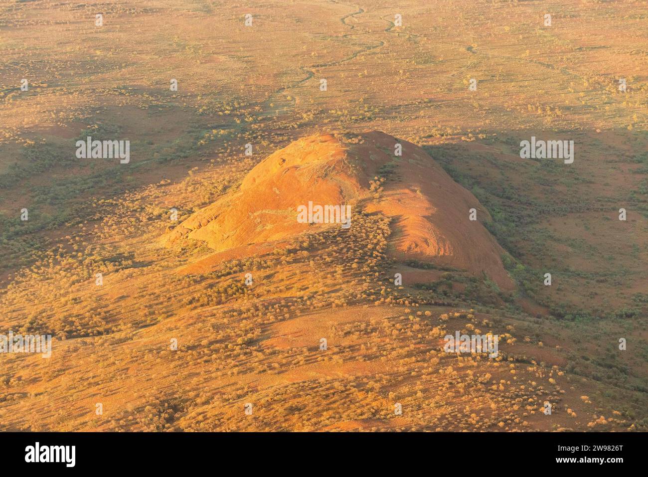 An aerial view of a large sandstone formation. Australia Stock Photo