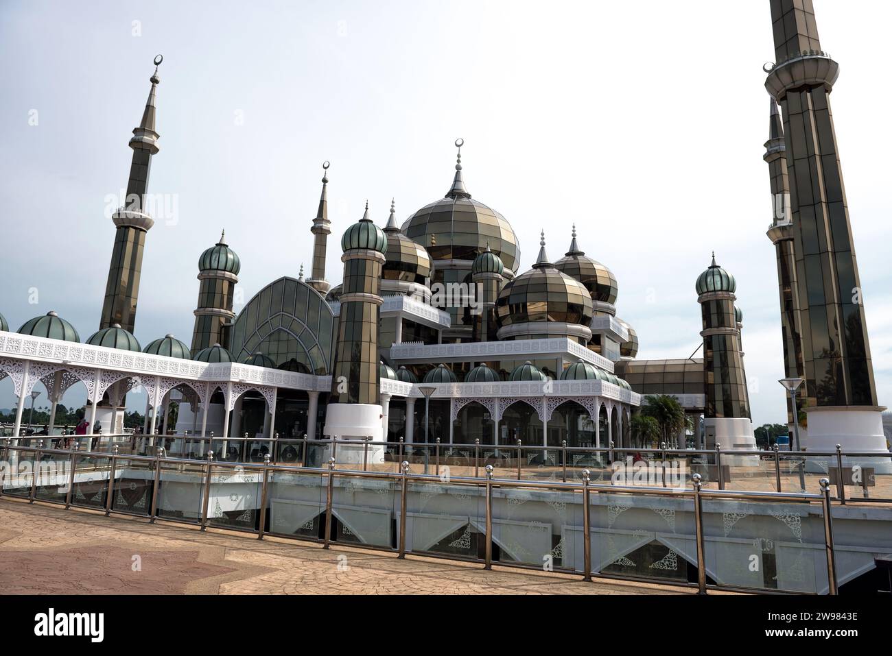 Crystal Mosque, Terengganu, Malaysia - A grand structure made of steel, glass and crystal. The mosque is located at Islamic Heritage Park on the islan Stock Photo