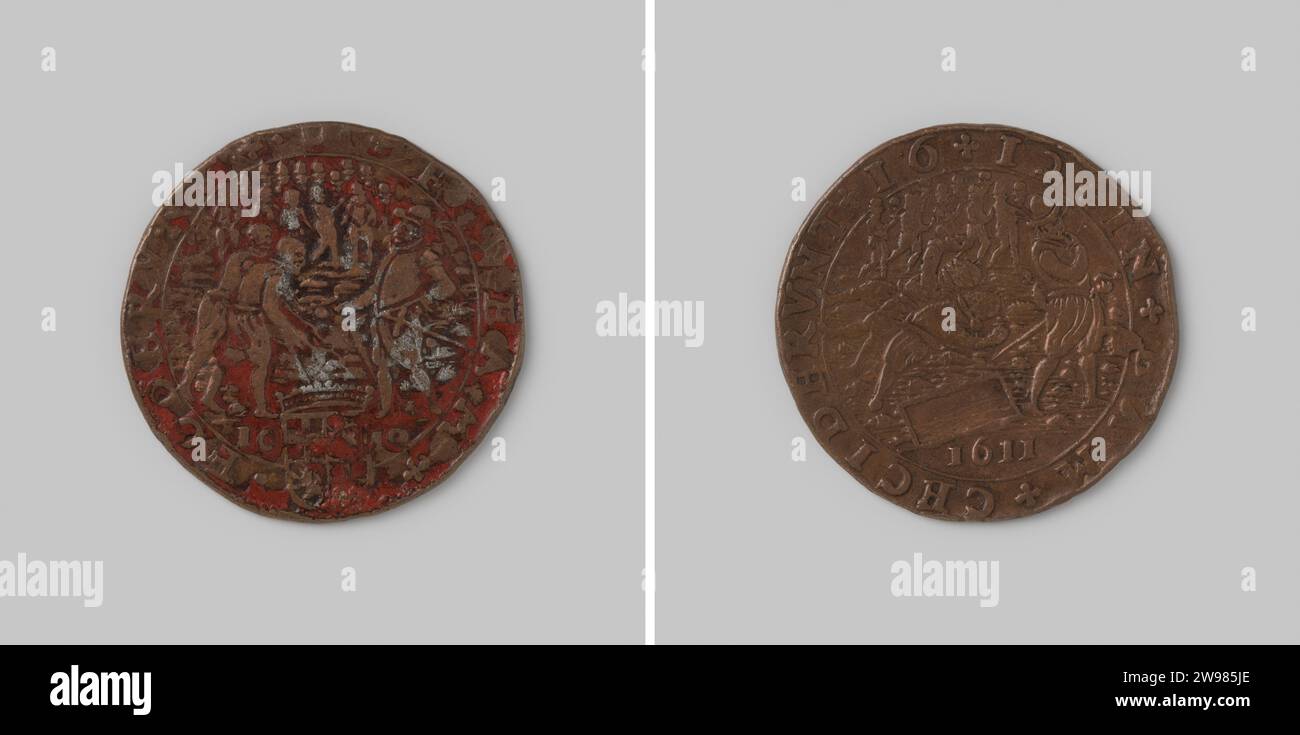 Calculation medal from Utrecht on the riots in Utrecht 1612 ,, 1612 ...