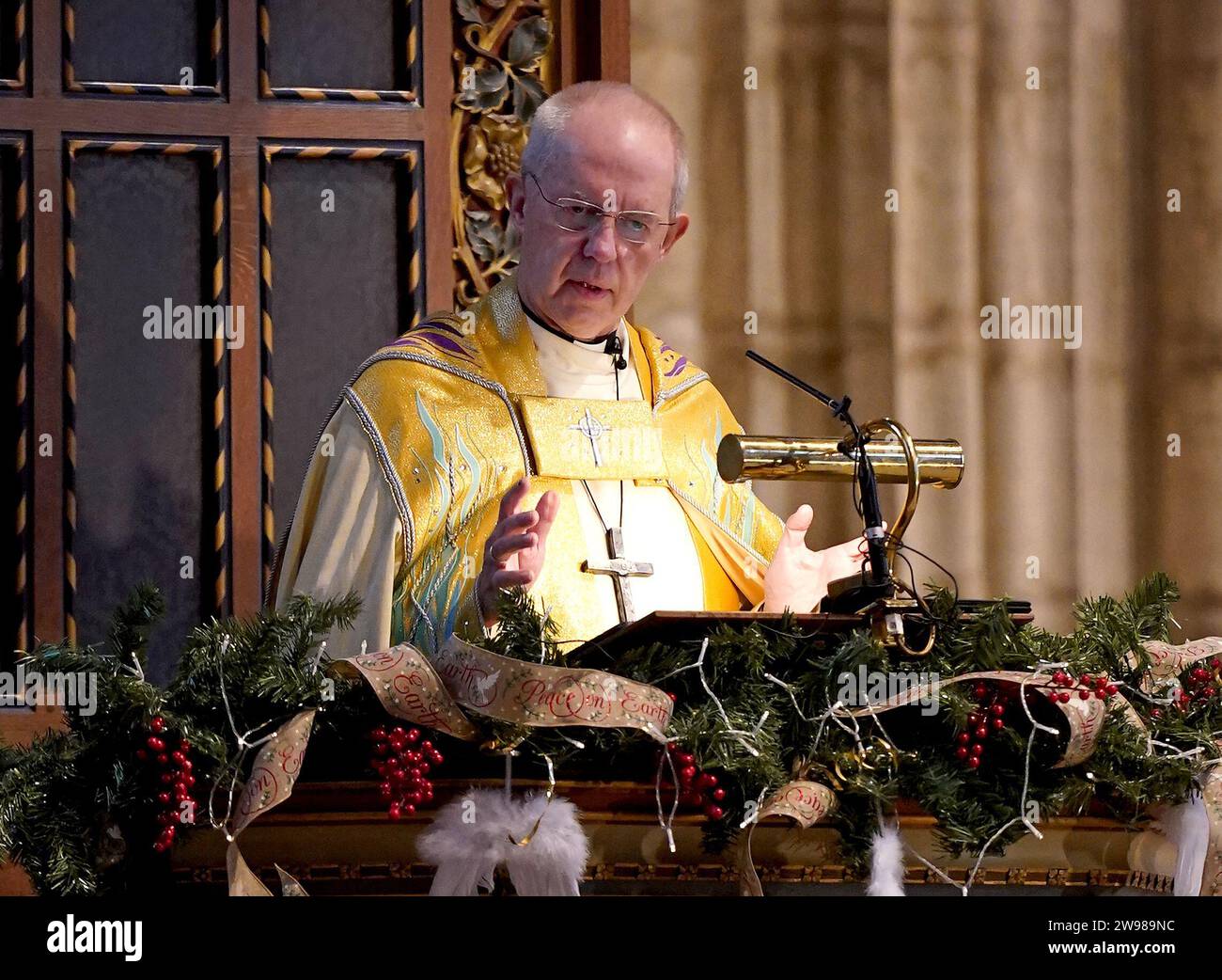 The Archbishop of Canterbury Justin Welby during the Christmas Day ...