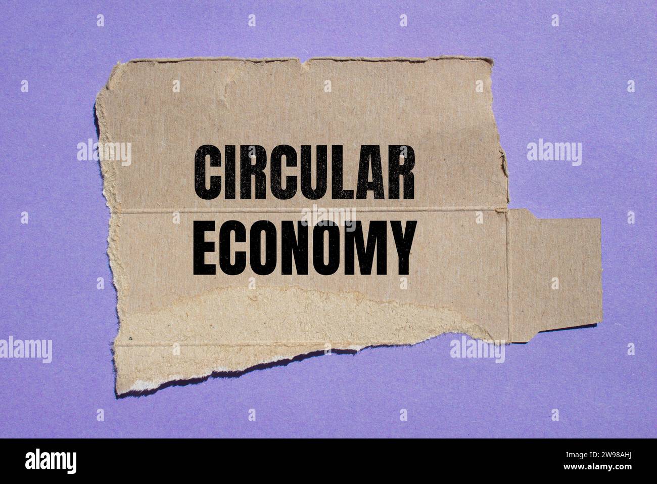 Circular economy lettering on ripped paper. Business concept photo. Stock Photo