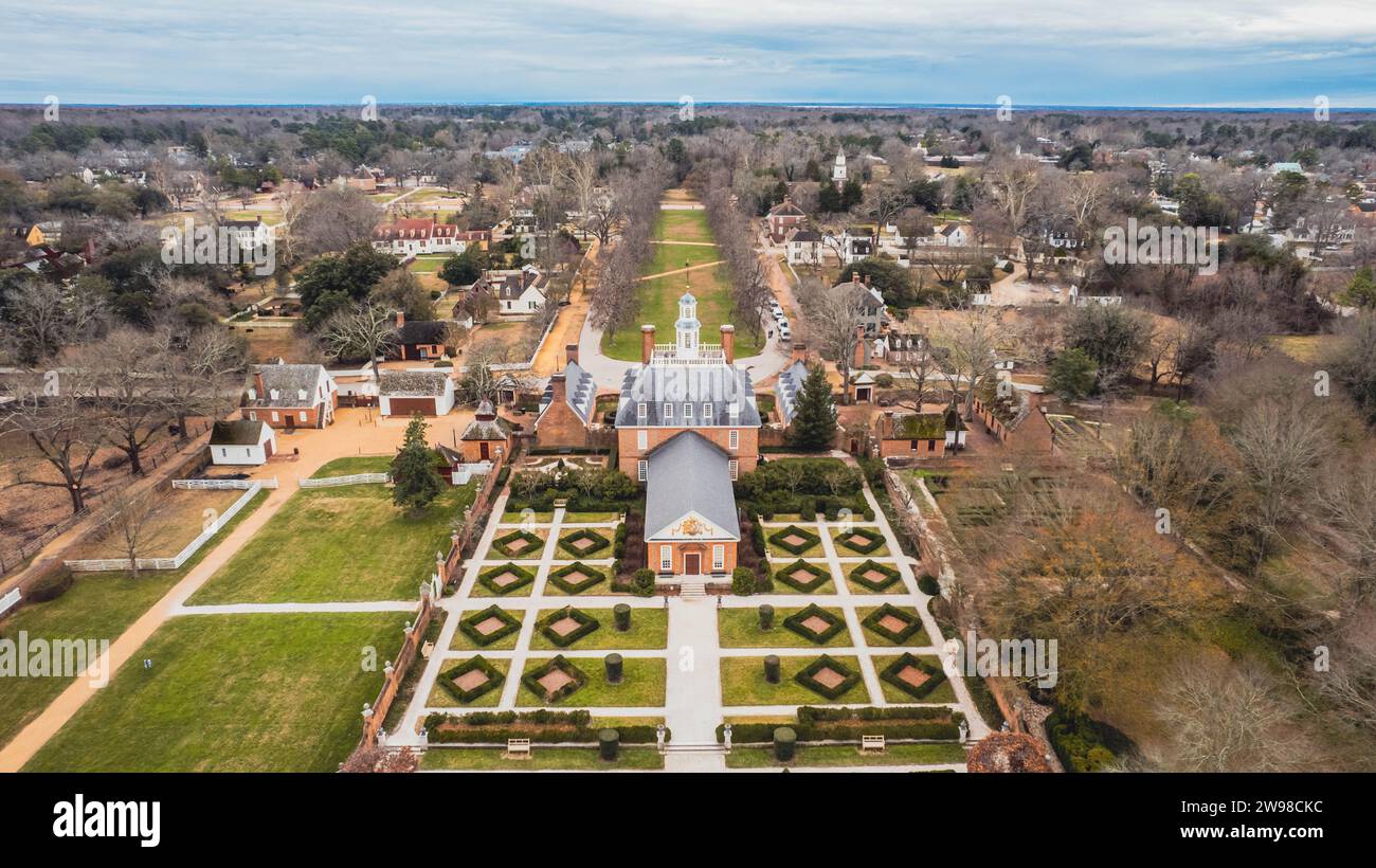 Aerial view of Governor's Palace featuring