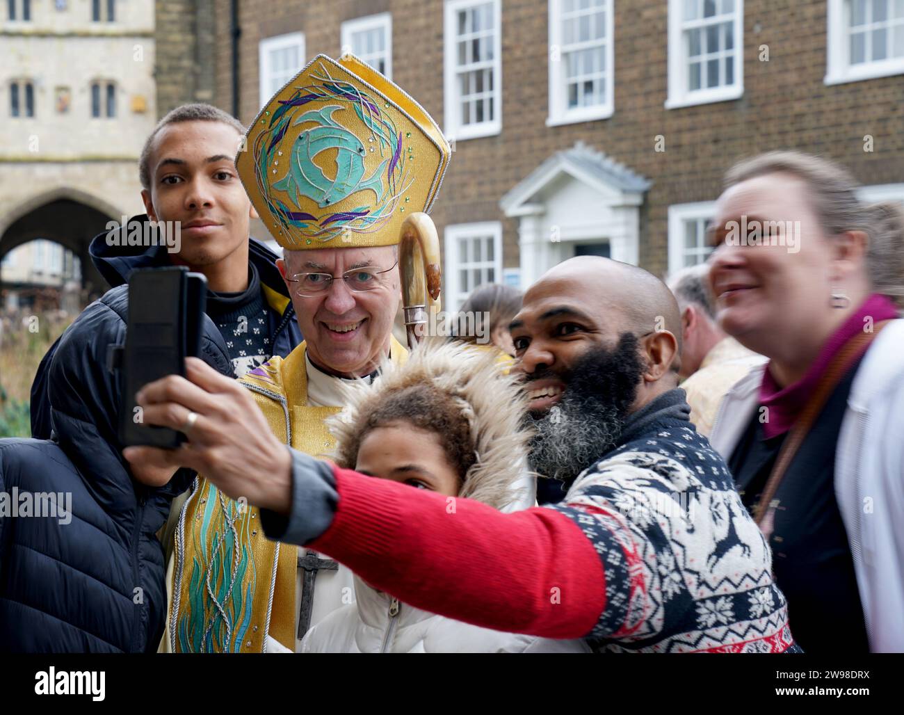 The Archbishop of Canterbury Justin Welby during the Christmas Day Eucharist service at Canterbury Cathedral in Kent. Picture date: Monday December 25, 2023. Stock Photo