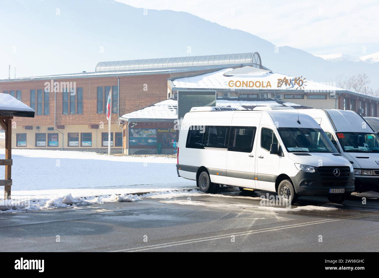 Bansko, Bulgaria December 20, 2023 Bulgarian winter ski resort