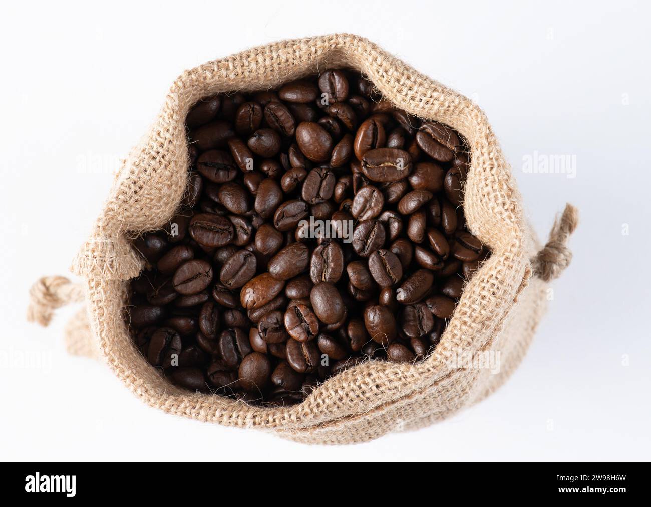 coffee beans in a bag Stock Photo