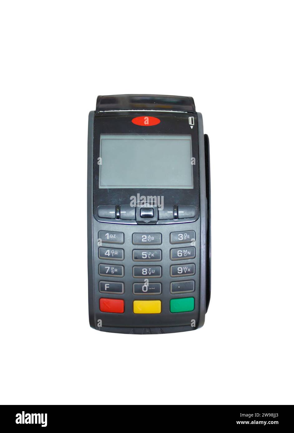 Credit card machine isolated on white background Stock Photo
