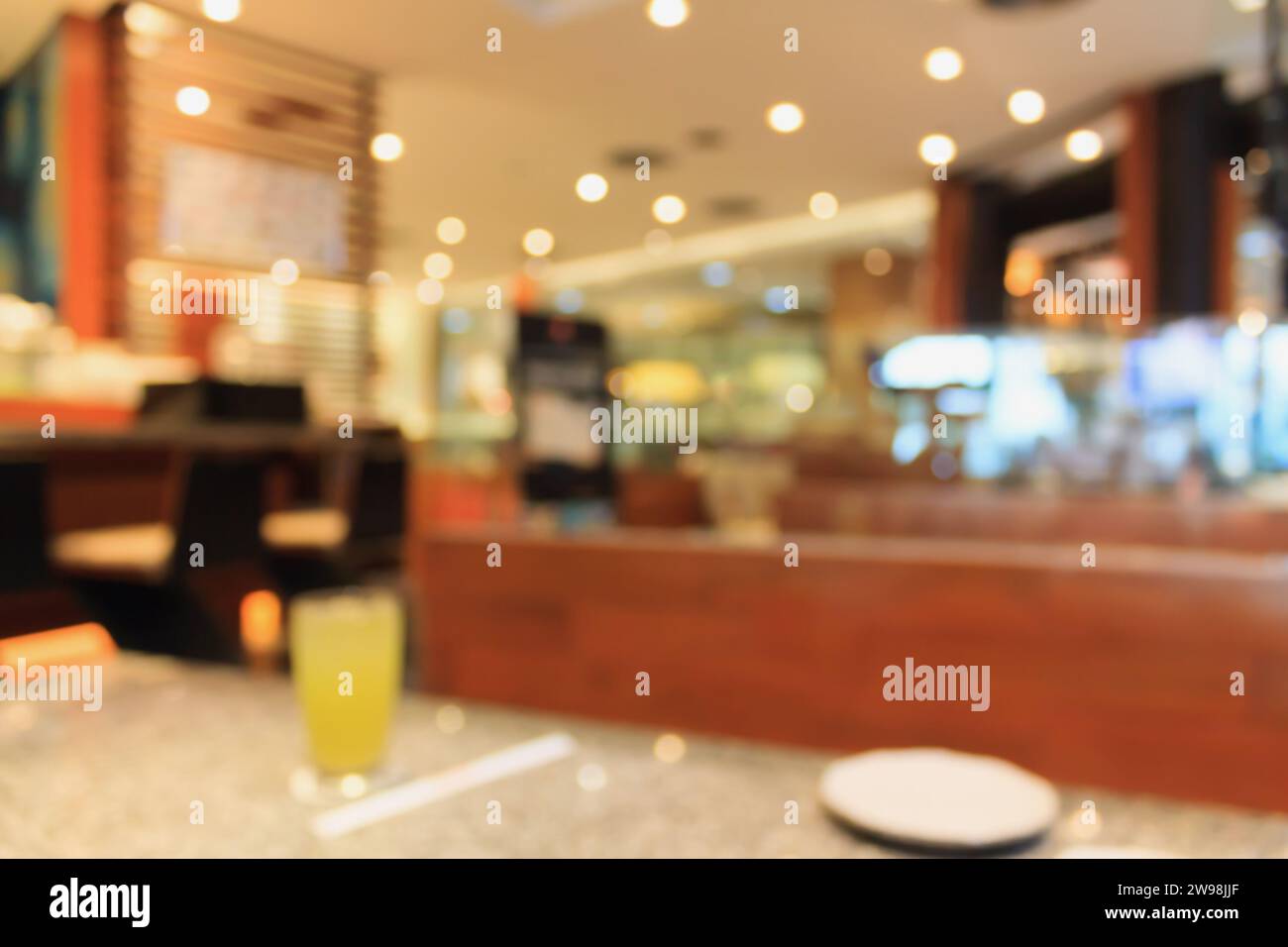 japanese restaurant interior blurred background Stock Photo