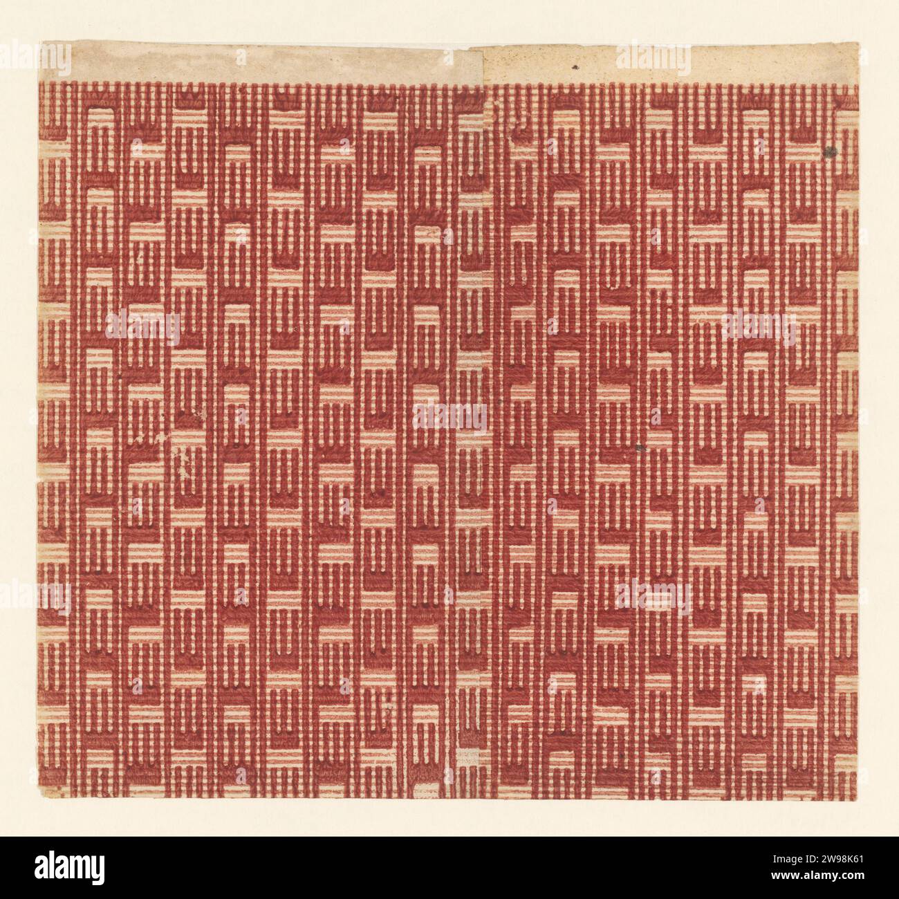 Leaf with geometric job pattern, anonymous, c. 1766 - c. 1806 Leaf with ...