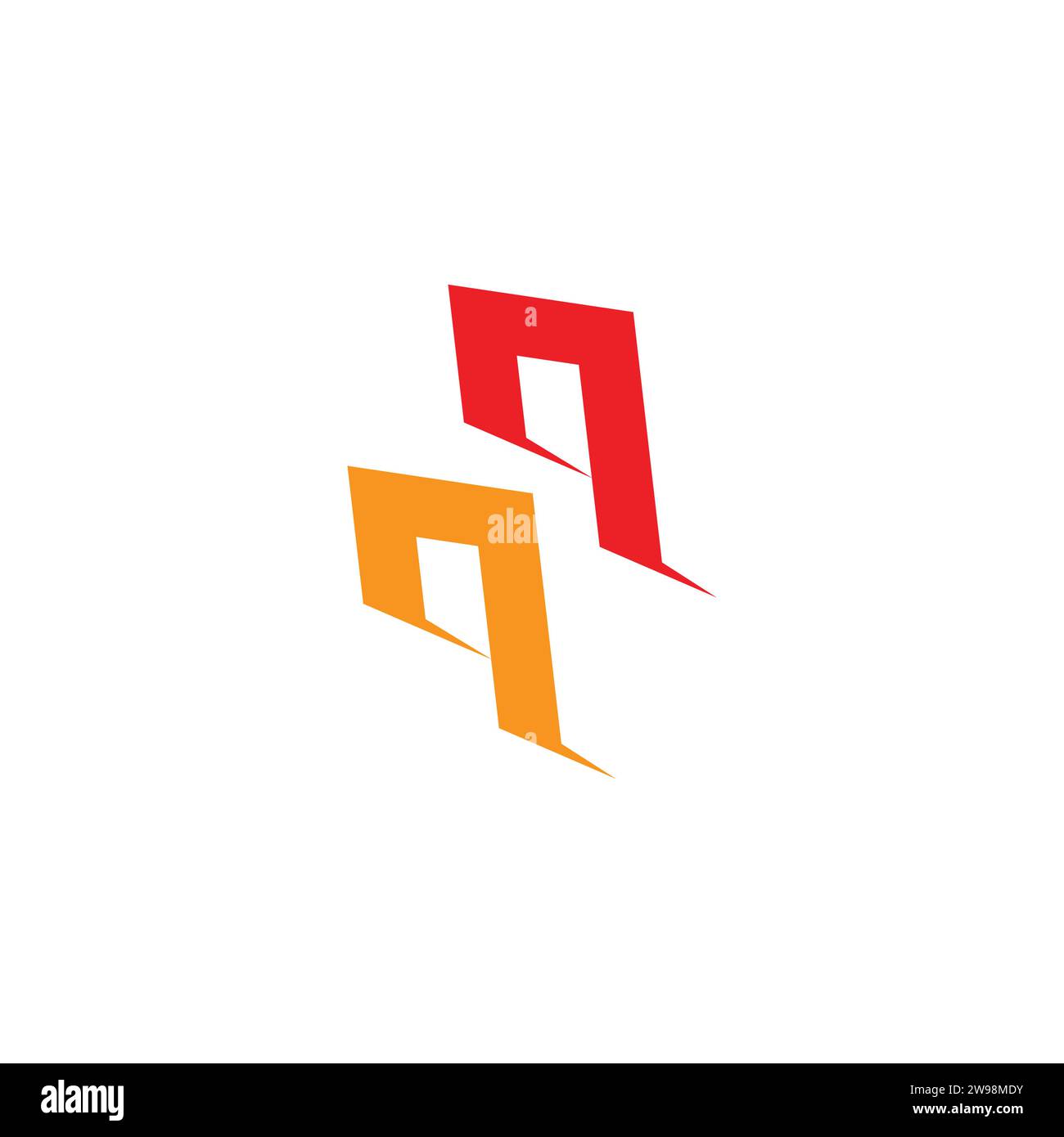 letter qq colorful geometric slice logo vector Stock Vector