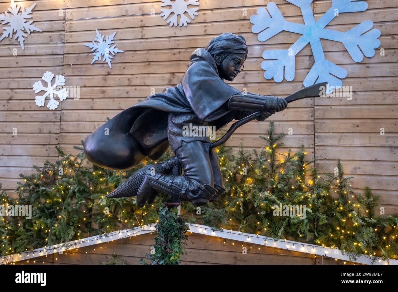 The statue of Harry Potter in Scenes in the Square, London, England, UK