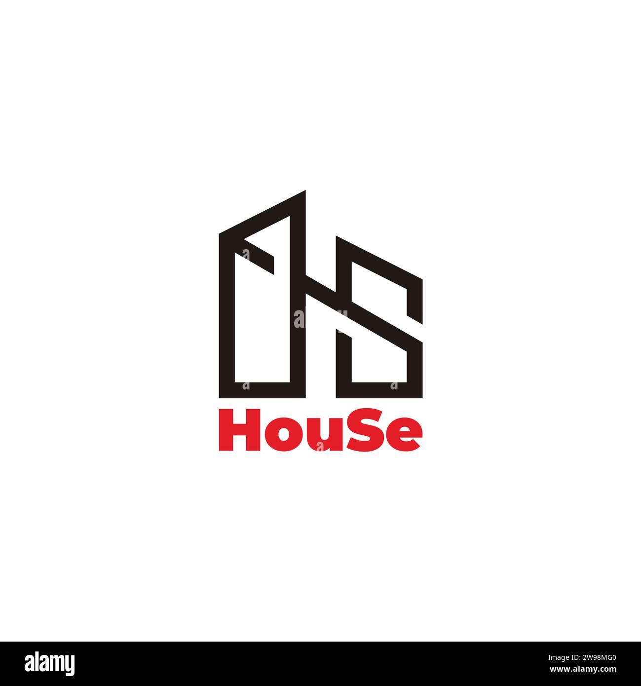 letter hs house construction logo vector Stock Vector