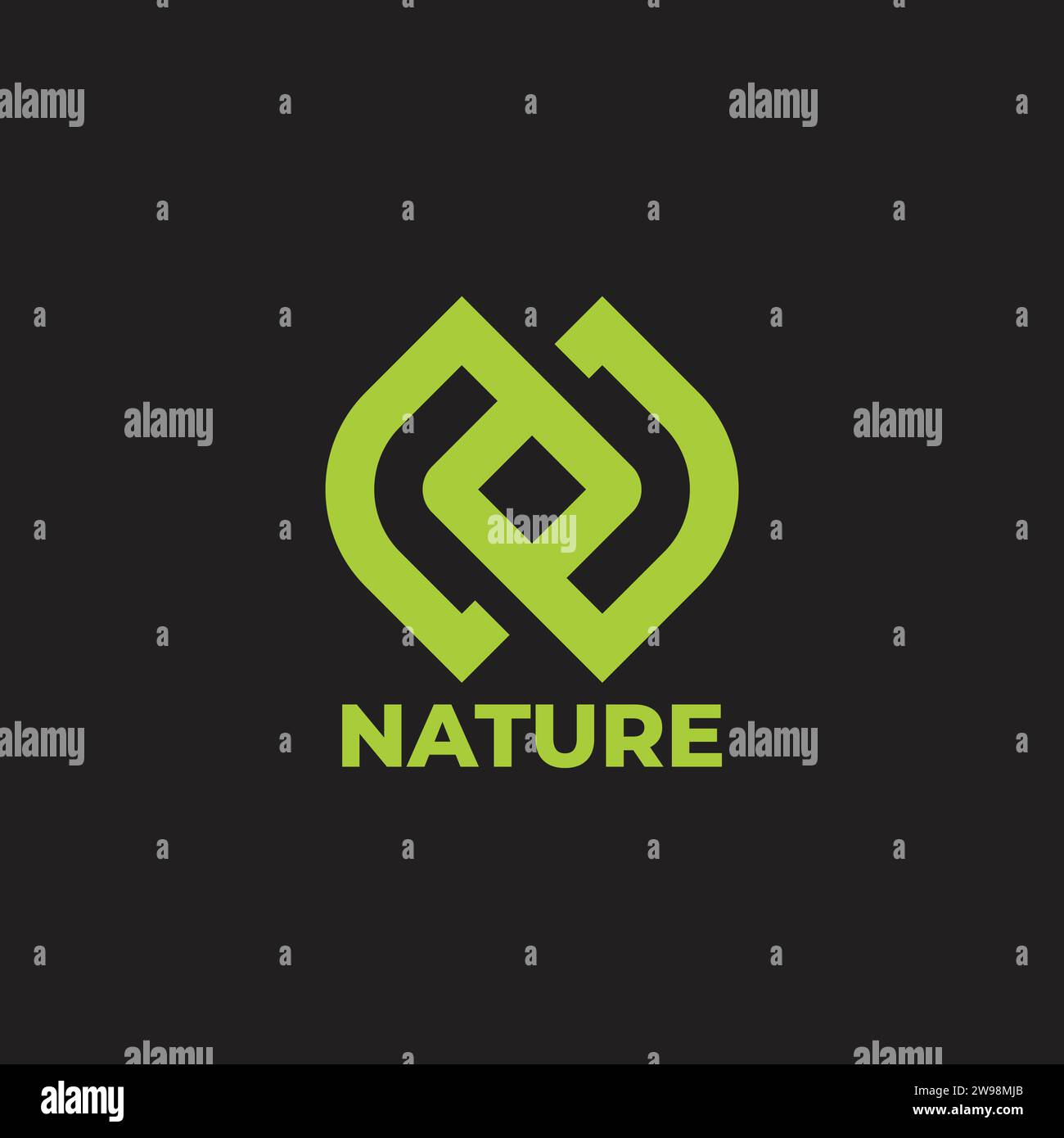 letter n linked leaf nature symbol logo vector Stock Vector Image & Art ...
