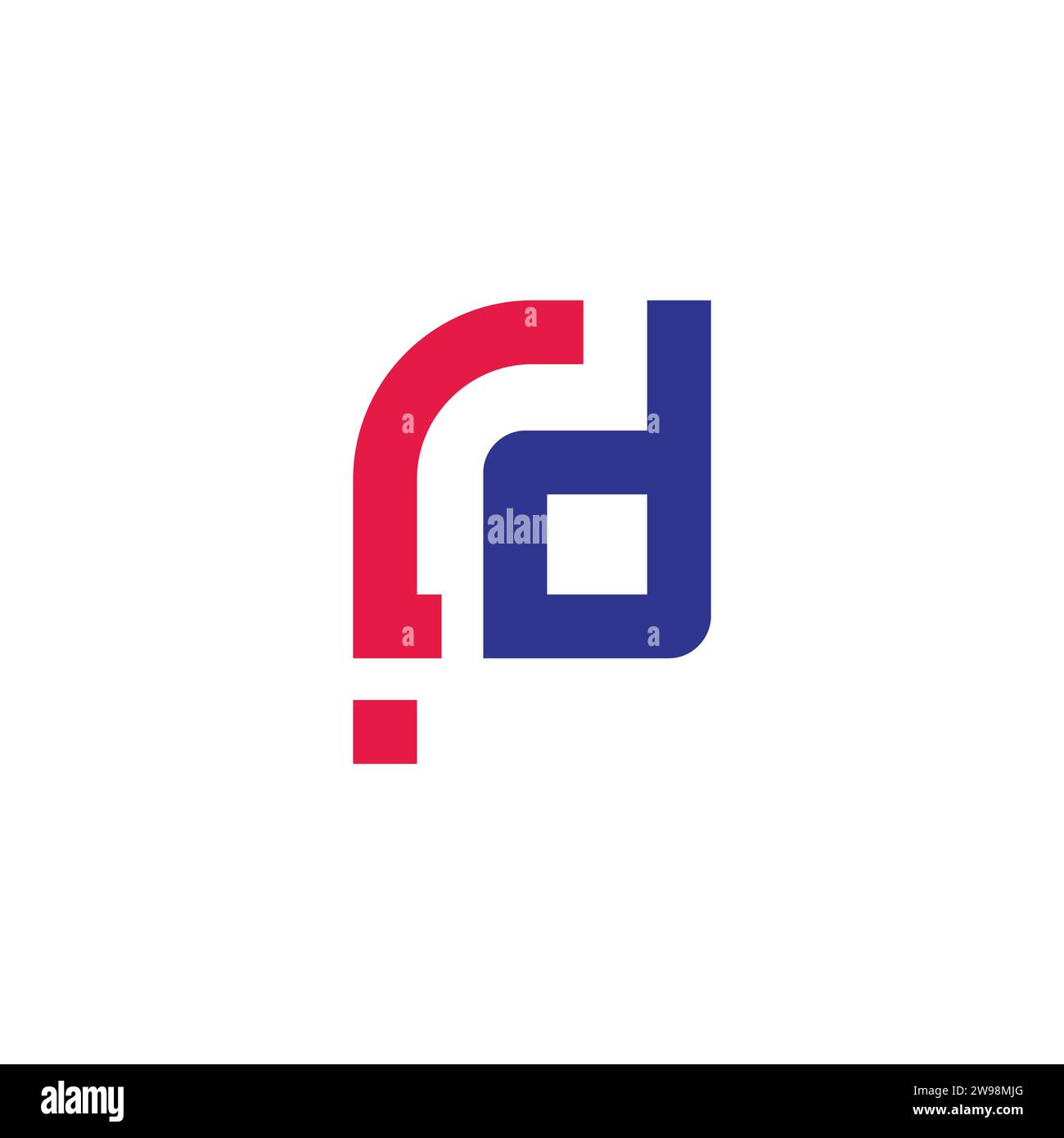 letter id colorful line simple geometric logo vector Stock Vector