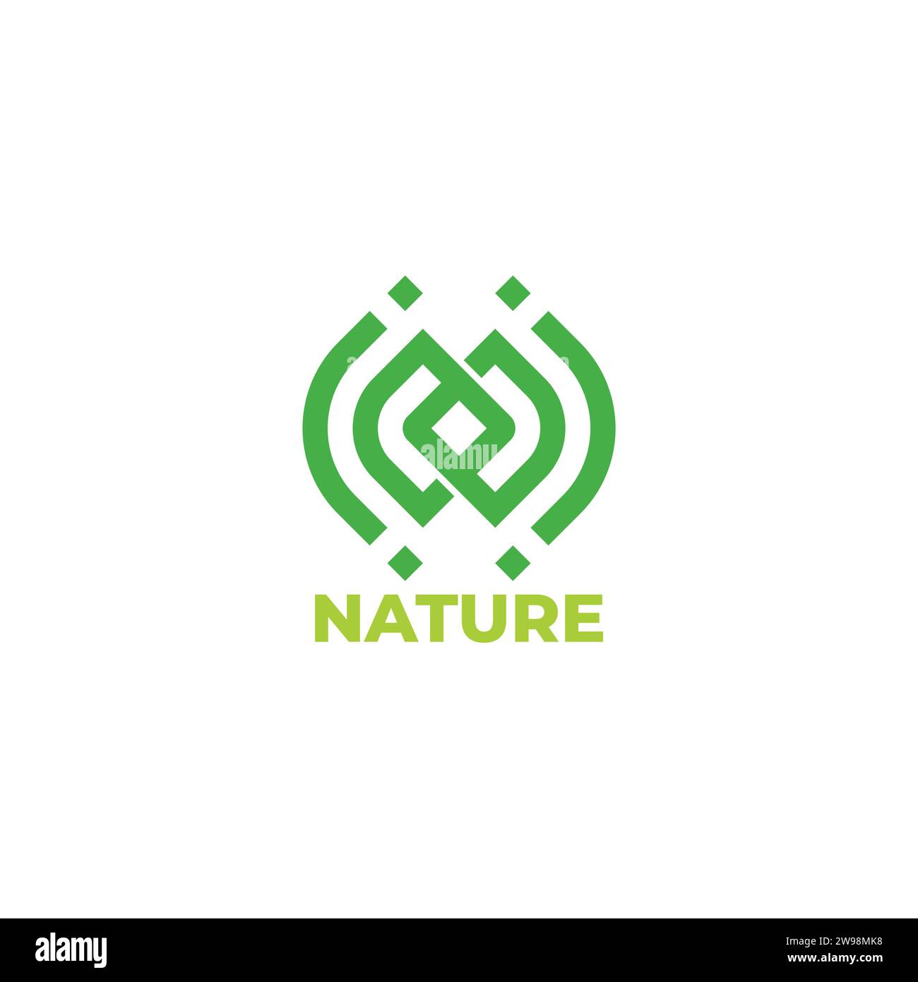 linked leaf nature elegant simple logo vector Stock Vector