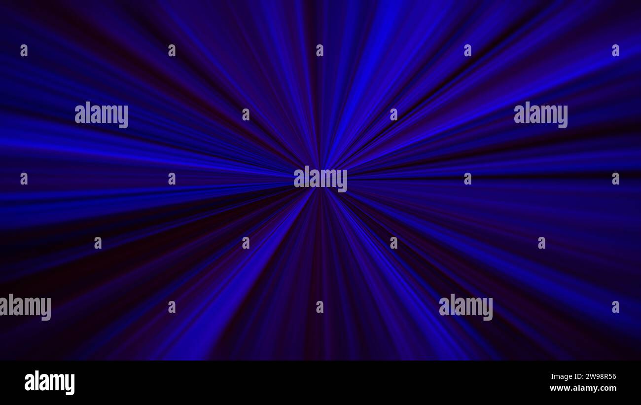 Dark blue starburst effect or light trails moving to infinity. Abstract high resolution full frame technology background. Stock Photo
