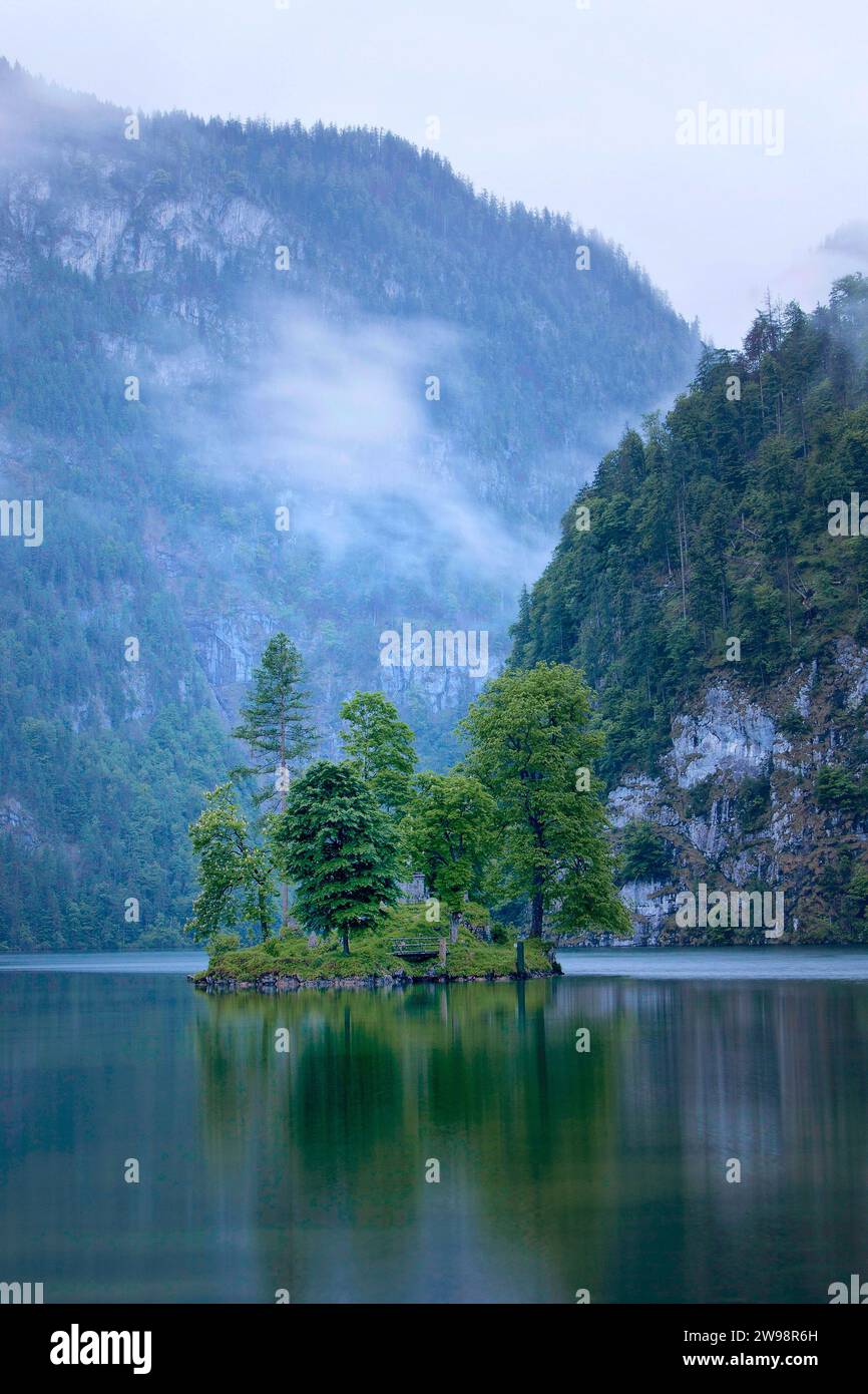 Koenigsee near Nebel, Schoenau, Bavaria, Germany Stock Photo