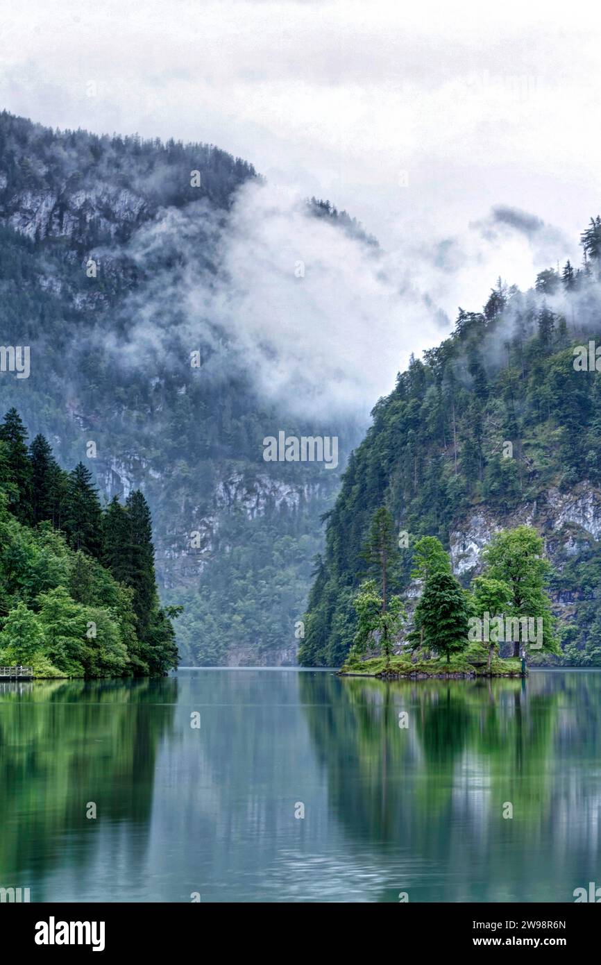 Koenigsee near Nebel, Schoenau, Bavaria, Germany Stock Photo