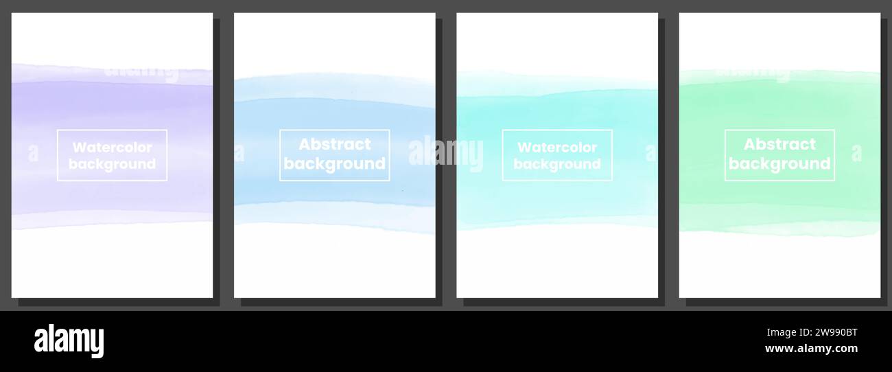 Set of abstract watercolor backgrounds, vector template for banners, posters, brochures. Stock Vector