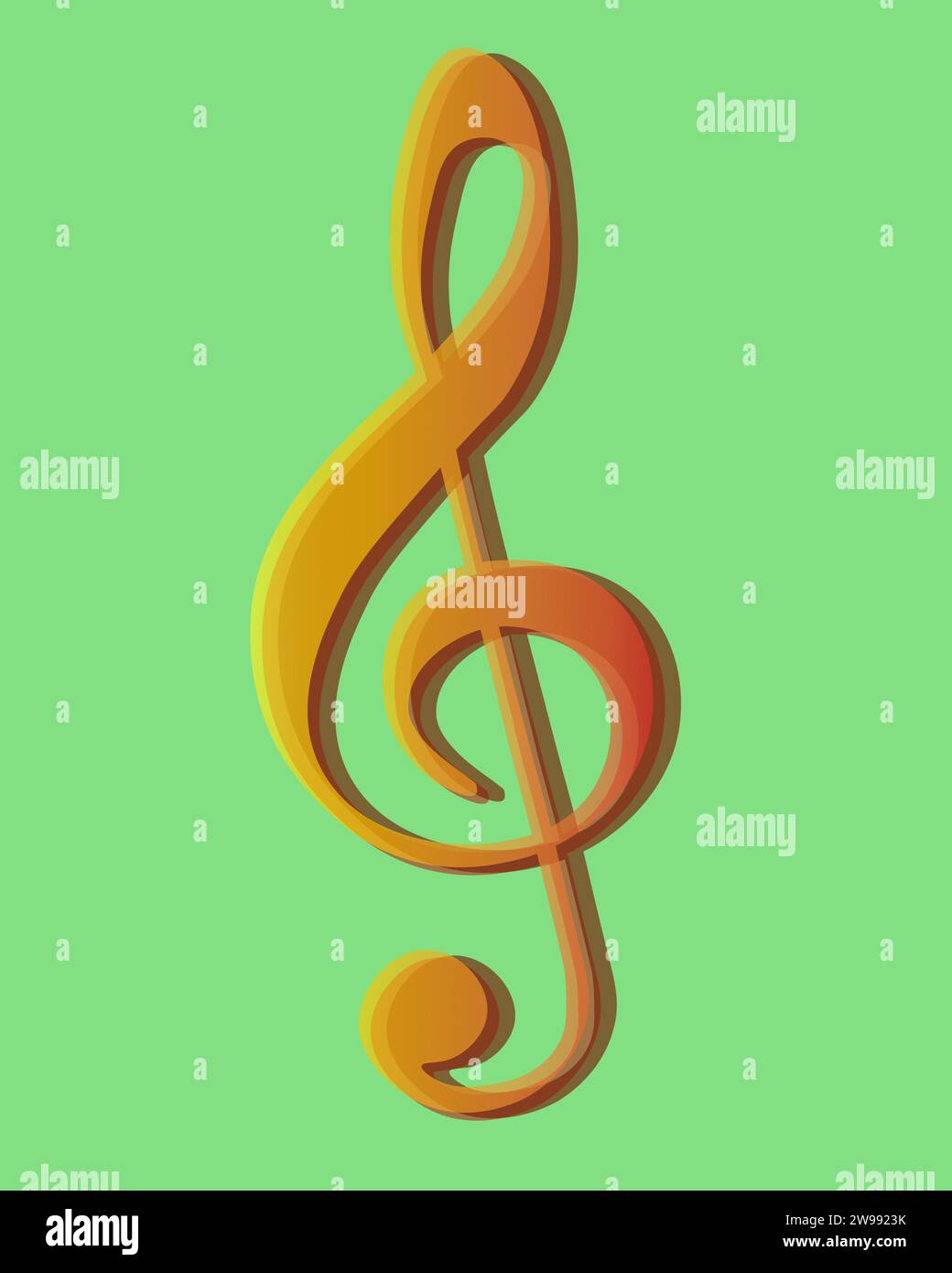 A treble clef on a green background Stock Vector Image & Art - Alamy