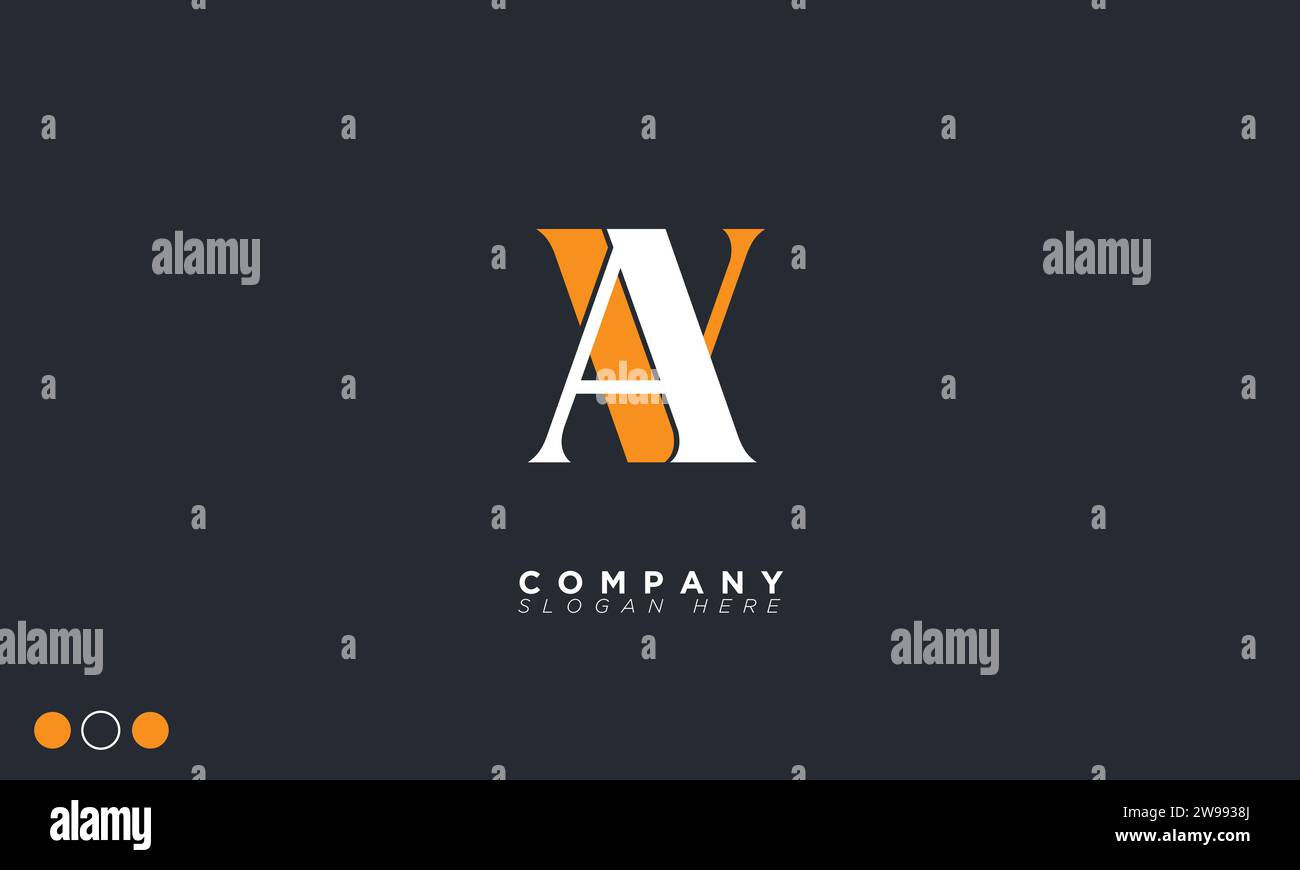 AV Alphabet letters Initials Monogram logo Stock Vector