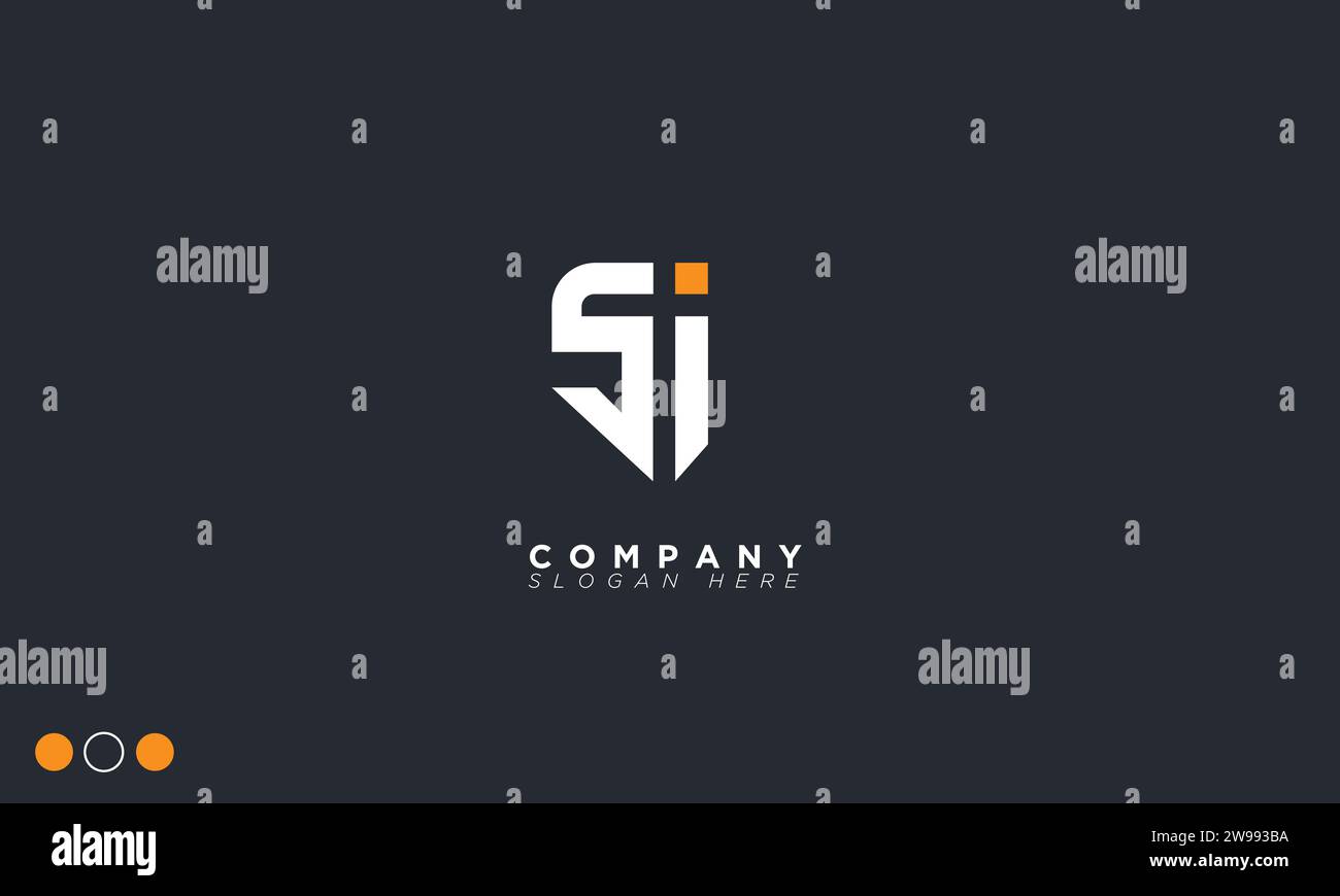 SI Alphabet letters Initials Monogram logo Stock Vector
