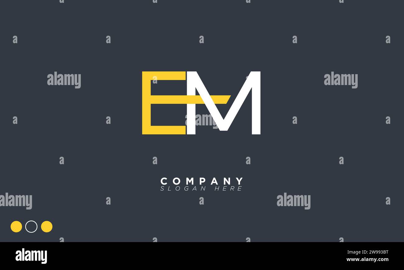 EM Alphabet letters Initials Monogram logo Stock Vector