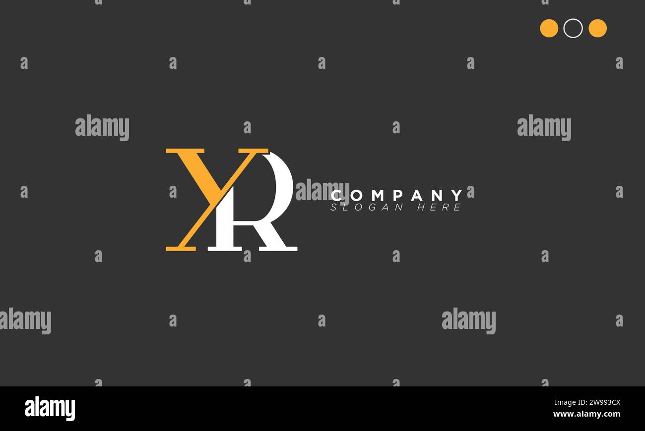 YR Alphabet letters Initials Monogram logo Stock Vector