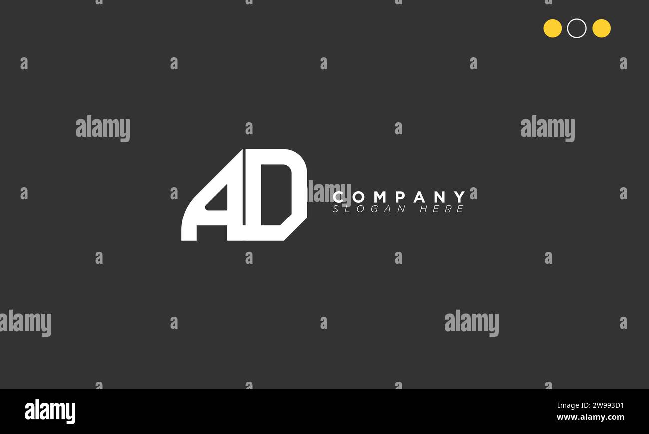 AD Alphabet letters Initials Monogram logo Stock Vector