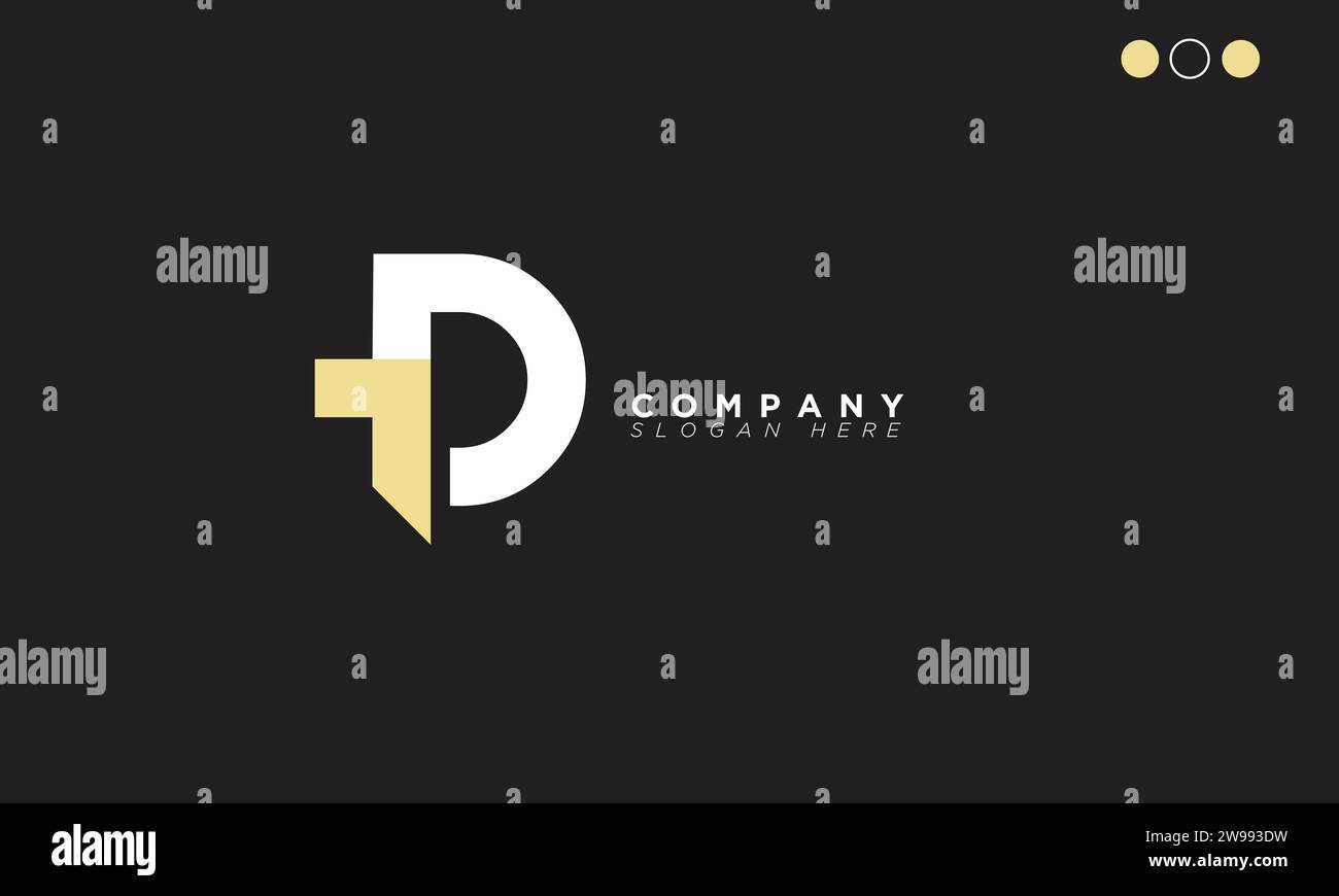 TD Alphabet letters Initials Monogram logo Stock Vector