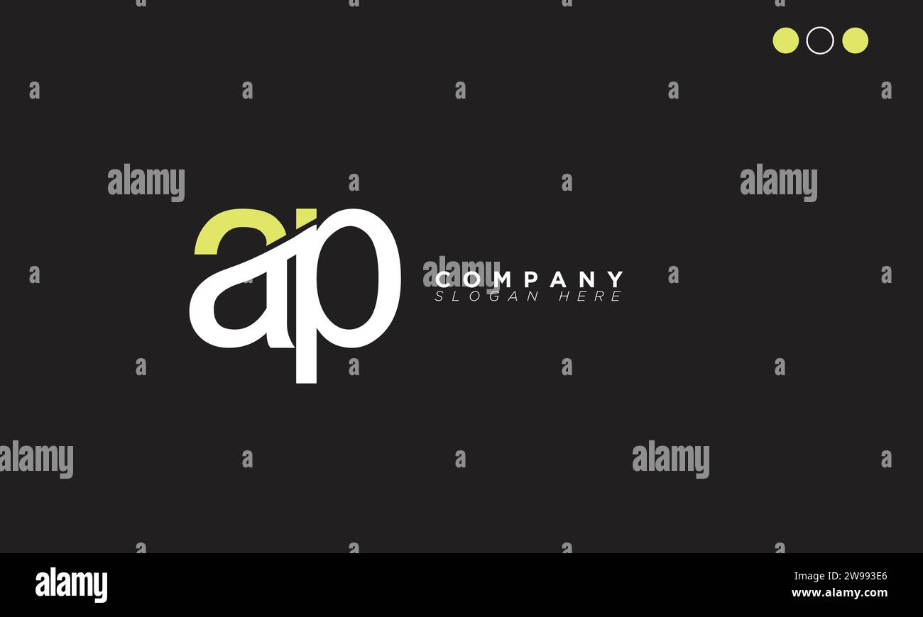 AP Alphabet letters Initials Monogram logo Stock Vector