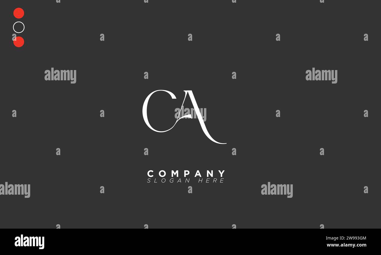 CA Alphabet letters Initials Monogram logo Stock Vector
