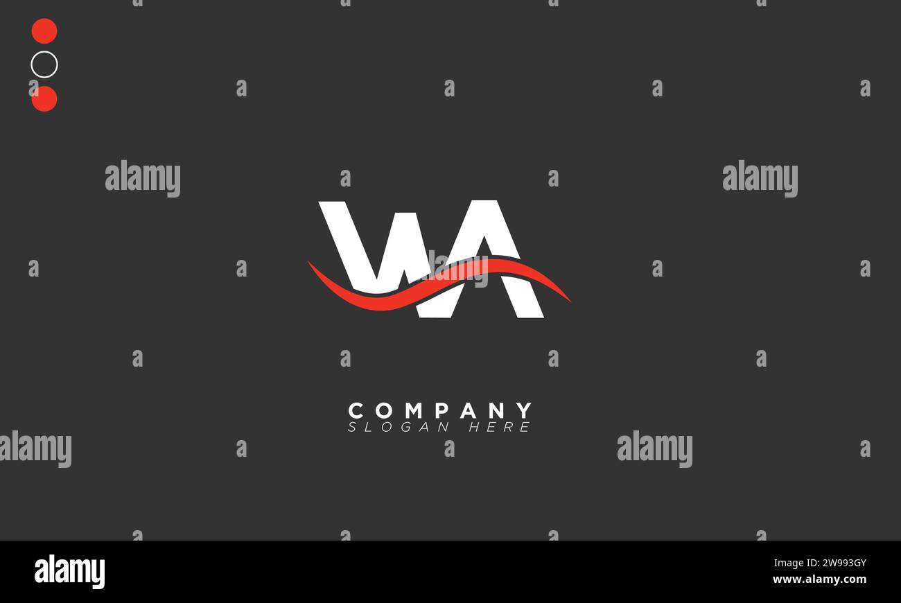 WA Alphabet letters Initials Monogram logo Stock Vector
