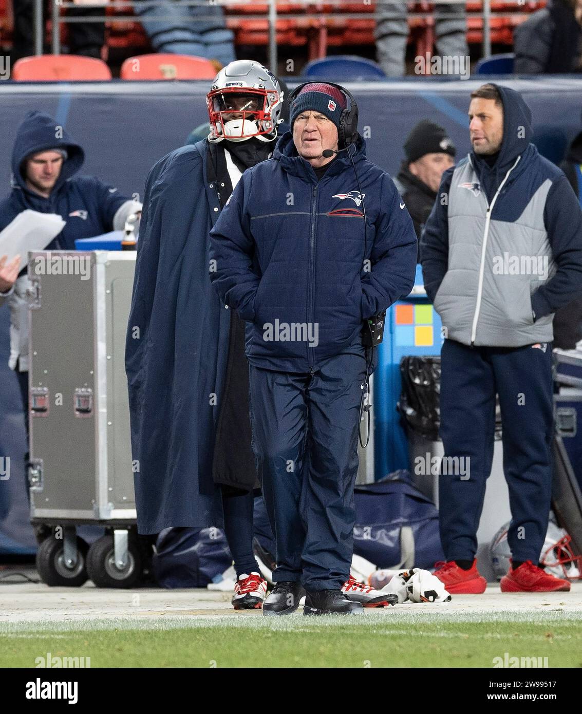 denver-colorado-usa-24th-dec-2023-patriots-head-coach-bill
