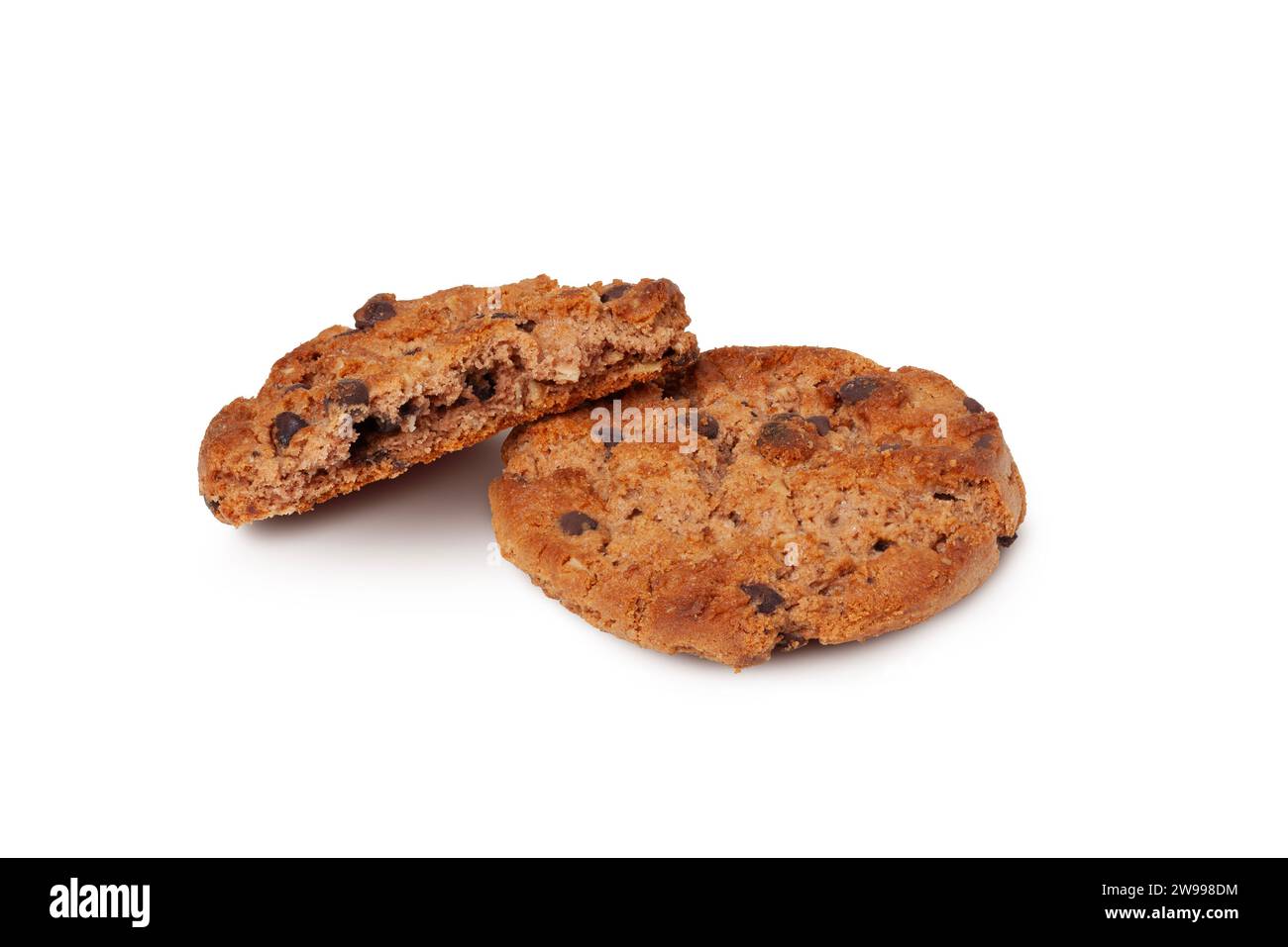 Delicious chocolate chip cookie isolated on white background Stock Photo