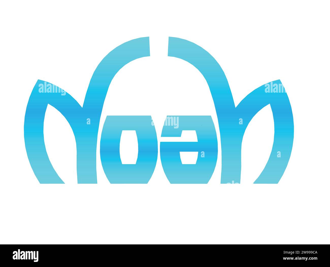 Noah Text Rendering Typography Graffiti Logo Symbol, suitable for use on clothing t shirt, jewelry necklaces, birthday souvenirs, engagements Stock Vector