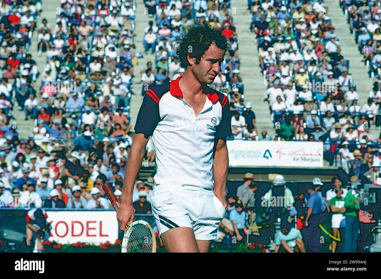 John McEnroe (USA) competing at the 1981 US Open Tennis Stock Photo Alamy