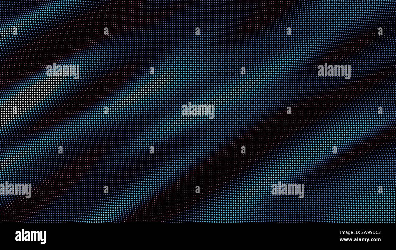waves of colorful points. Digital data splash of point array. Futuristic smooth glitch UI element Stock Vector