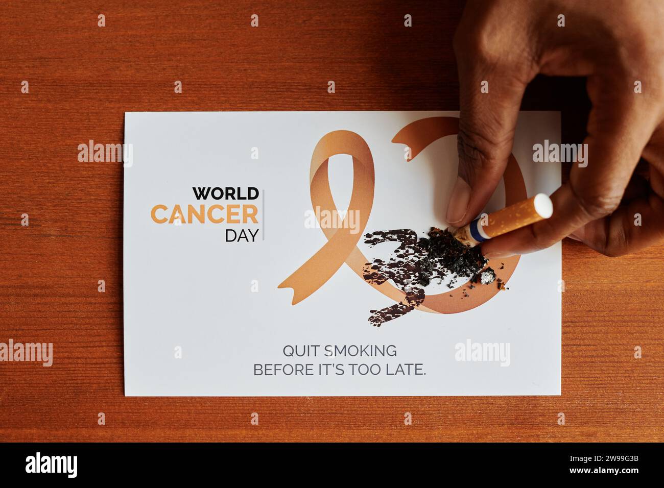 Hand of young unrecognizable African American woman putting out