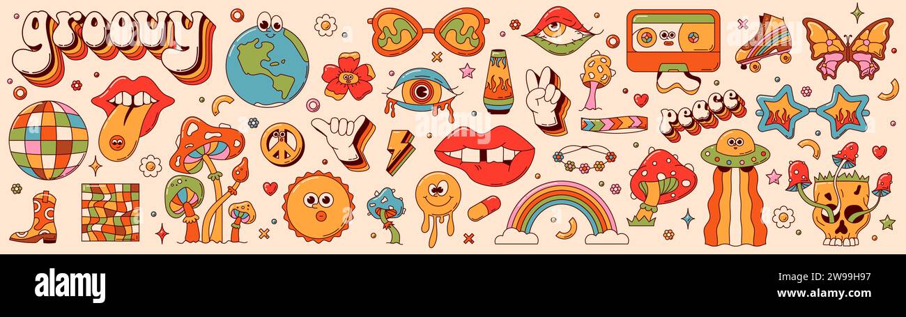 Cartoon funny stickers Stock Vector Image & Art - Alamy