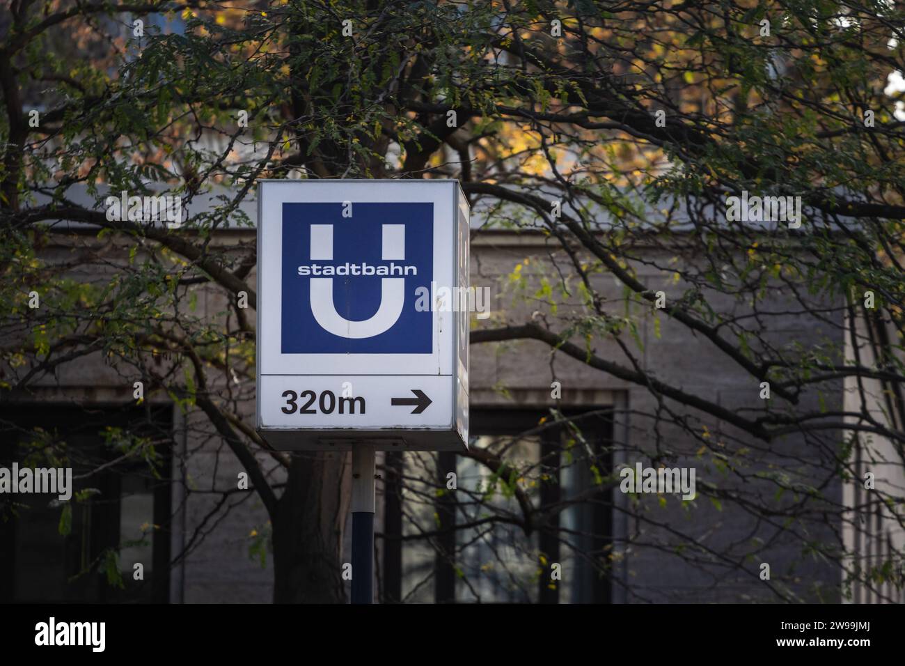 Picture of a the sign indicating a station of the U-Bahn system of Dortmund, Stadtbahn Dortmund. The Dortmund Stadtbahn is a light rail system in the Stock Photo